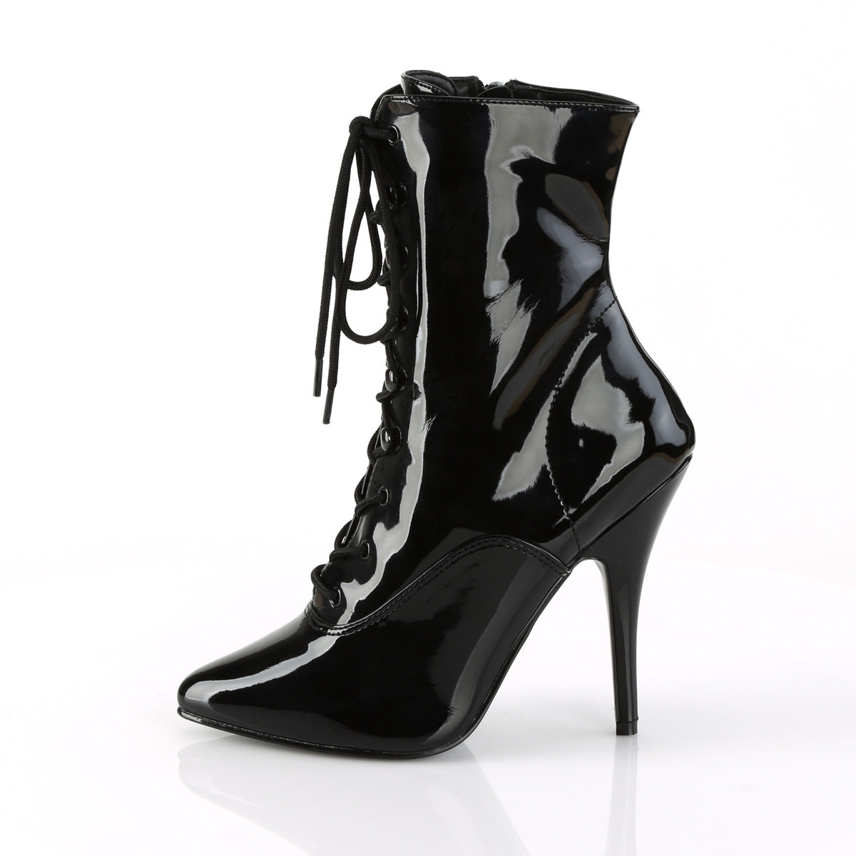 PLEASER SEDUCE-1020 Black Pat Ankle Boots