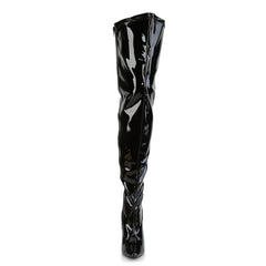 5 Inch Heel Black Patent Plus Size Wide Calf Thigh High Boots | SEDUCE ...