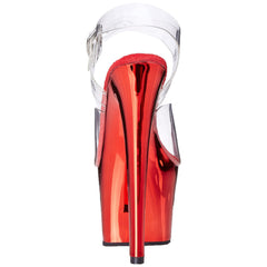 PLEASER SKY-308 Clear-Red Chrome Ankle Strap Sandals - Shoecup.com - 4