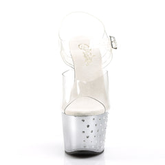 7 Inch Heel STARDUST-708T Clear Silver