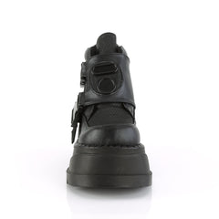 4 Inch Heel STOMP-15 Black Vegan Leather