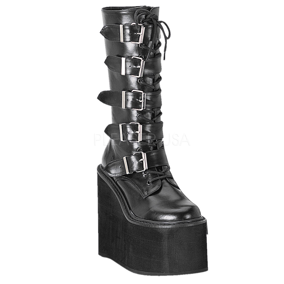 Demonia,DEMONIA SWING-220 Black Pu Vegan Boots - Shoecup.com