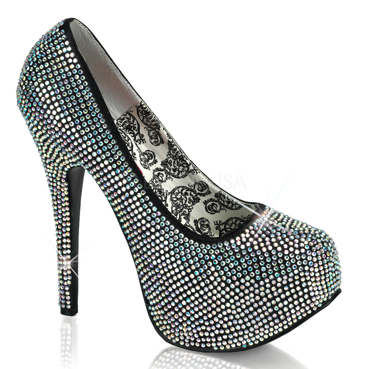 Bordello,Bordello TEEZE-06R Iridescent Rhinestones Pumps - Shoecup.com