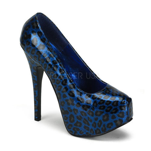 Bordello,Bordello TEEZE-37 Blue Cheetah Pat Pumps - Shoecup.com
