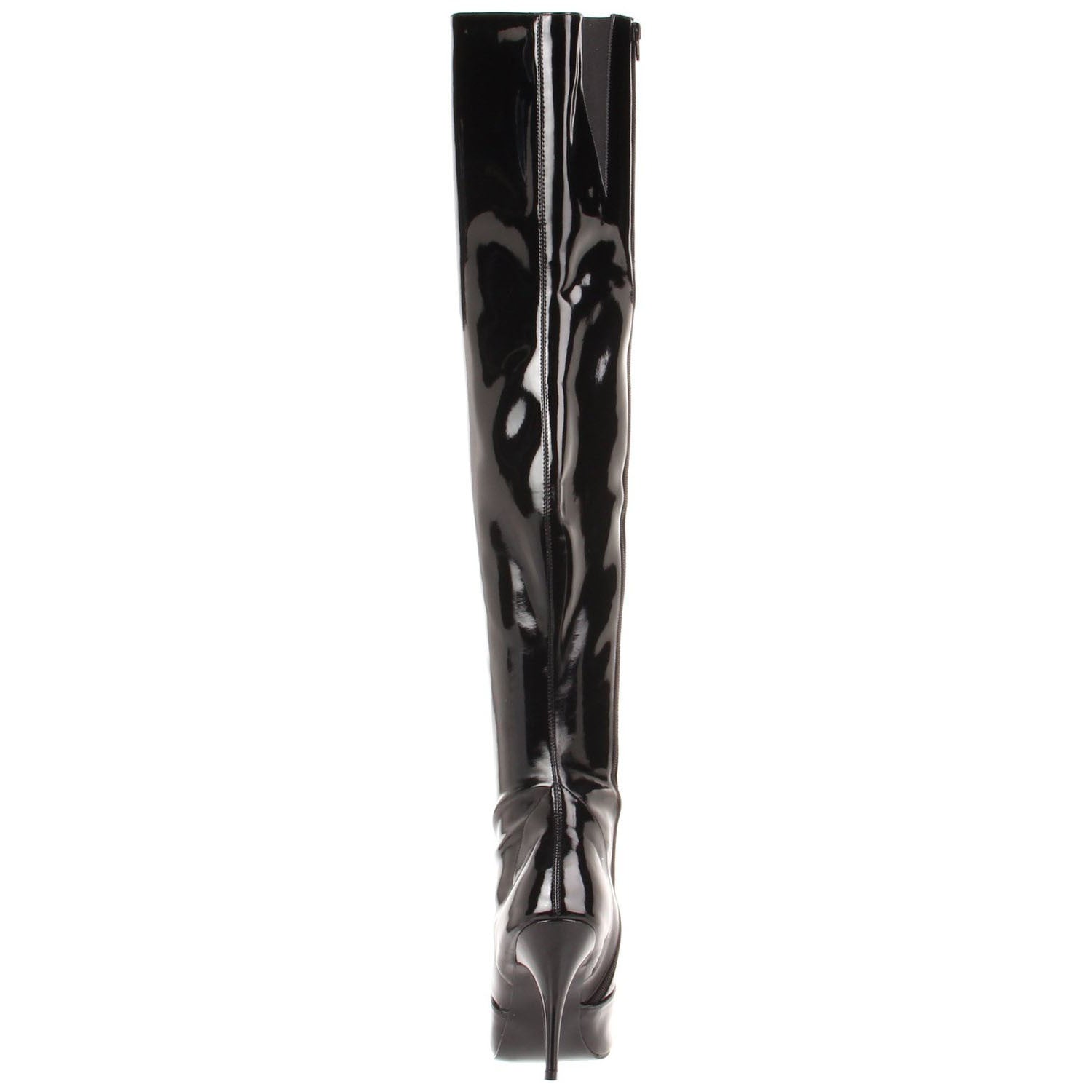 Pleaser VANITY-3010 Black Patent Thigh High Boots - Shoecup.com - 4