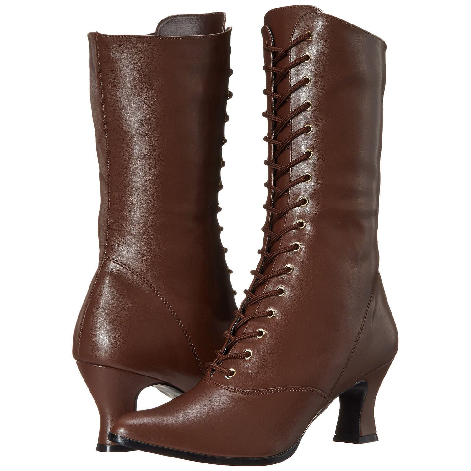 FUNTASMA VICTORIAN-120 Witch Pioneer Granny Brown Boots – Shoecup.com