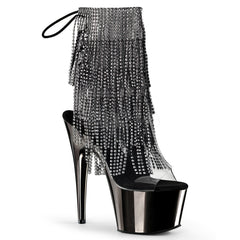 Pleaser ADORE-1017RSF Black Fringe Ankle Boots - Shoecup.com - 1