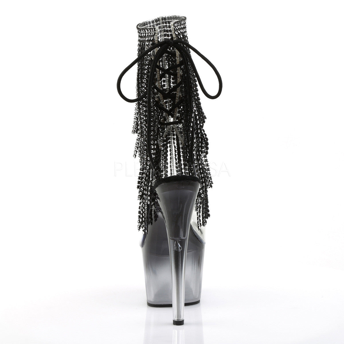 Pleaser ADORE-1017RSFT Black Fringe Ankle Boots - Shoecup.com - 4