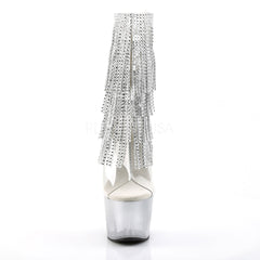 Pleaser ADORE-1017RSFT Silver Fringe Ankle Boots - Shoecup.com - 2
