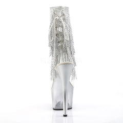 Pleaser ADORE-1017RSFT Silver Fringe Ankle Boots - Shoecup.com - 4