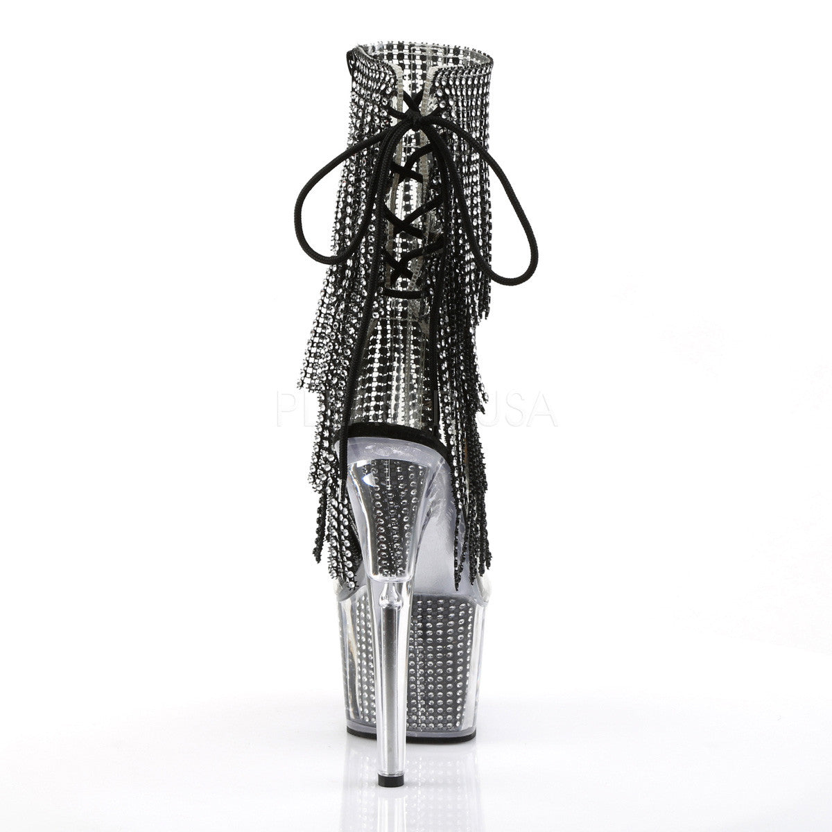 7 Inch Heel ADORE-1017SRS Black Rhinestone