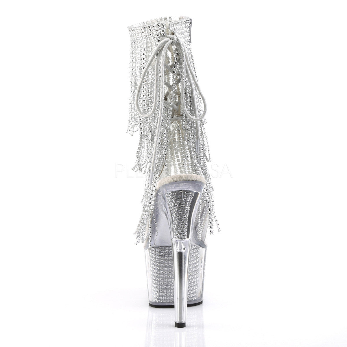 7 Inch Heel ADORE-1017SRS Silver Rhinestone