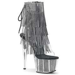 Pleaser ADORE-1017SRS Black Rhinestone Ankle Boots