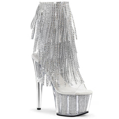 Pleaser ADORE-1017SRS Silver Rhinestone Ankle Boots