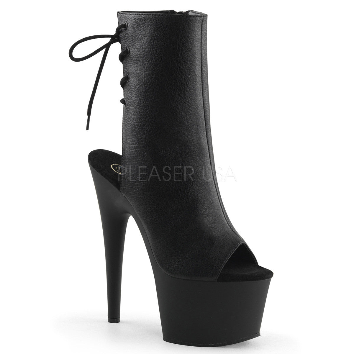 Pleaser ADORE-1018 Black Pu Ankle Boots - Shoecup.com - 1
