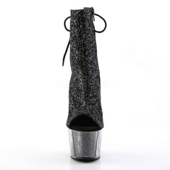Pleaser ADORE-1018G Black Glitter Platform Ankle Boots - Shoecup.com - 2