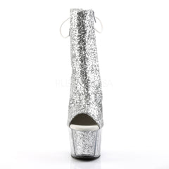 Pleaser ADORE-1018G Silver Glitter Platform Ankle Boots - Shoecup.com - 2
