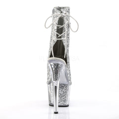 Pleaser ADORE-1018G Silver Glitter Platform Ankle Boots - Shoecup.com - 4