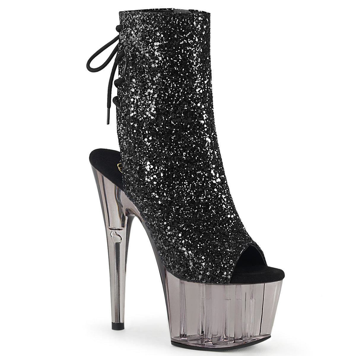 7" Heel ADORE-1018GT Black Glitter