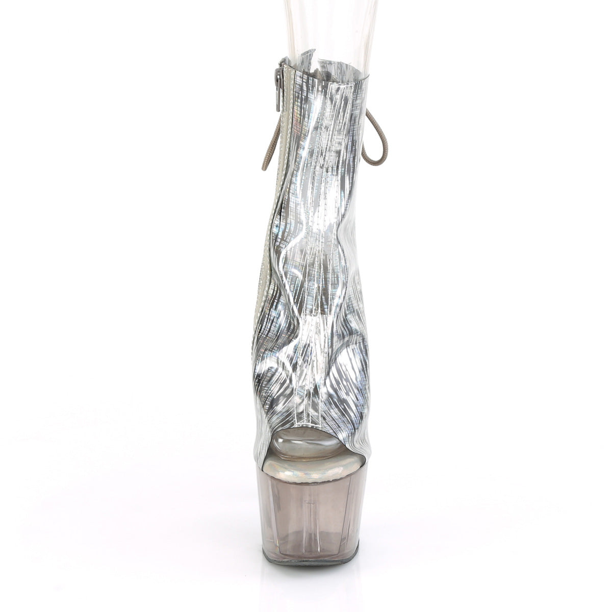 7 Inch Heel ADORE-1018HCT Clear Silver Hologram