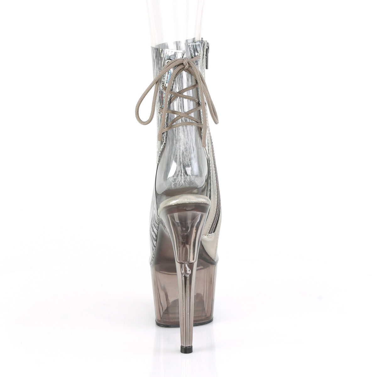 7 Inch Heel ADORE-1018HCT Clear Silver Hologram