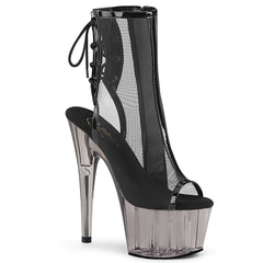 7" Heel ADORE-1018MSHT Black Pat Mesh