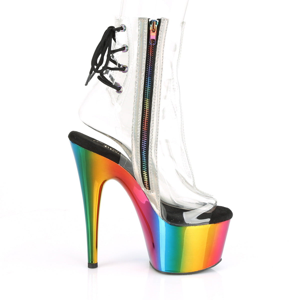 7 Inch Heel ADORE-1018RC Clear Rainbow Chrome