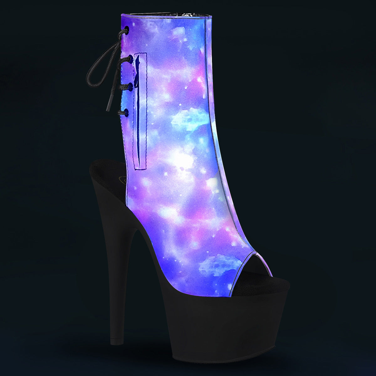 7" Heel ADORE-1018REFL Purple-Blue