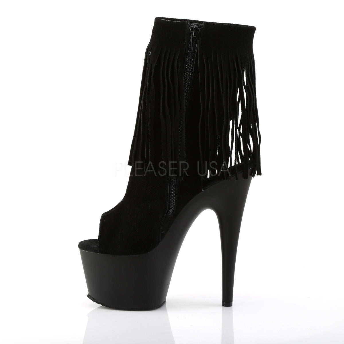 Pleaser ADORE-1019 Black Suede Ankle Boots - Shoecup.com - 3