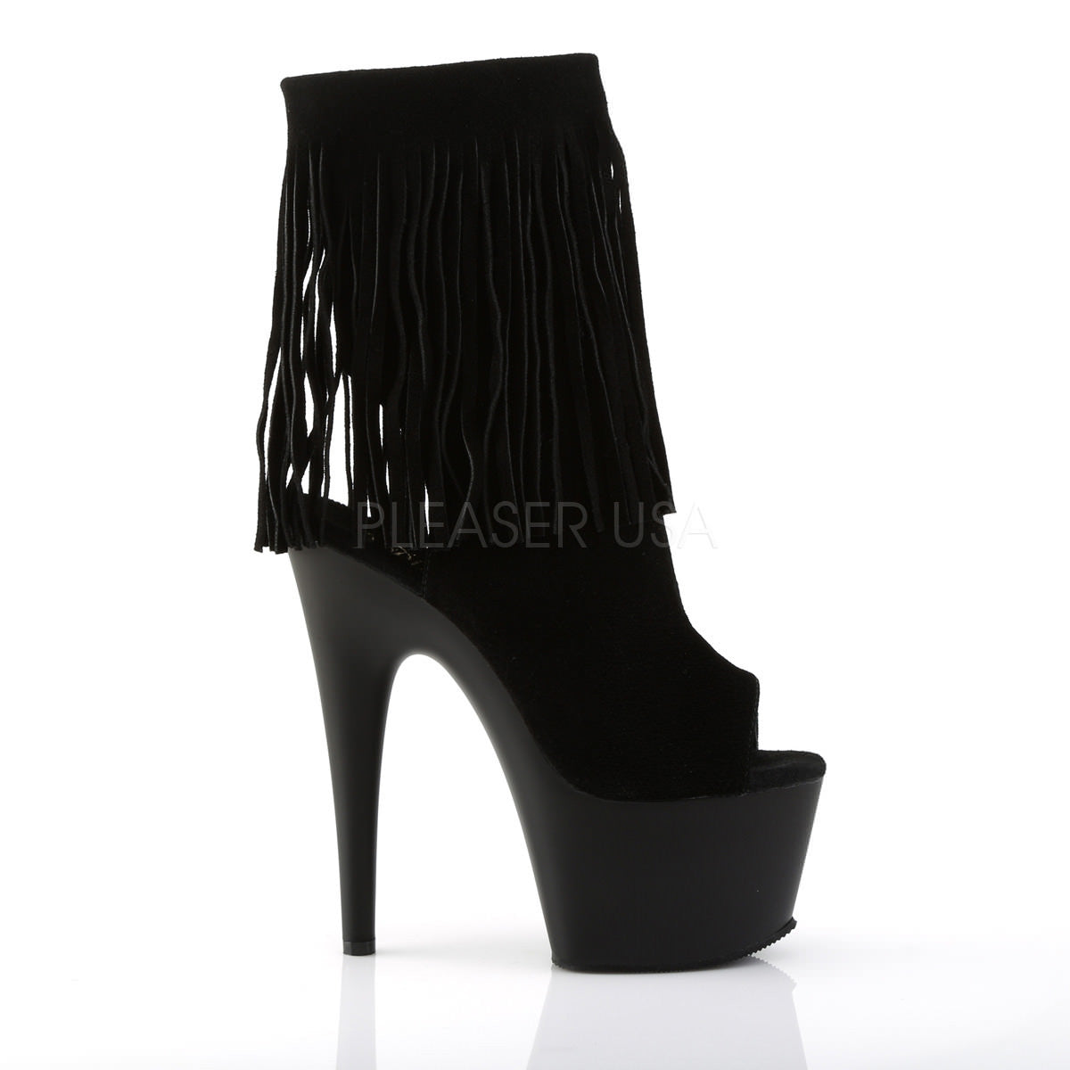 Pleaser ADORE-1019 Black Suede Ankle Boots