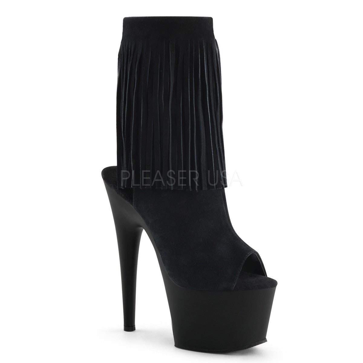 Pleaser ADORE-1019 Black Suede Ankle Boots - Shoecup.com - 1