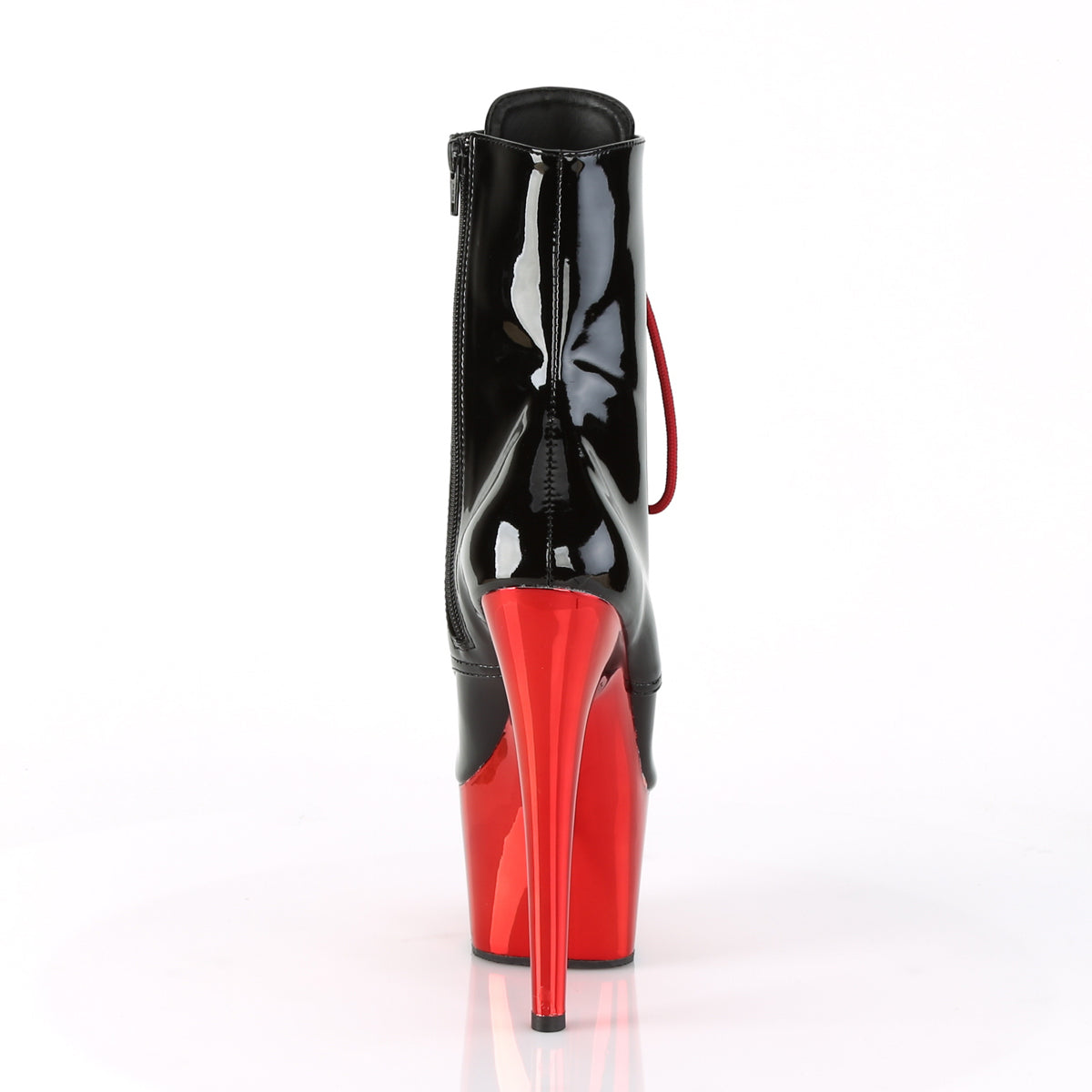 7 Inch Heel ADORE-1020 Black Pat Red Chrome