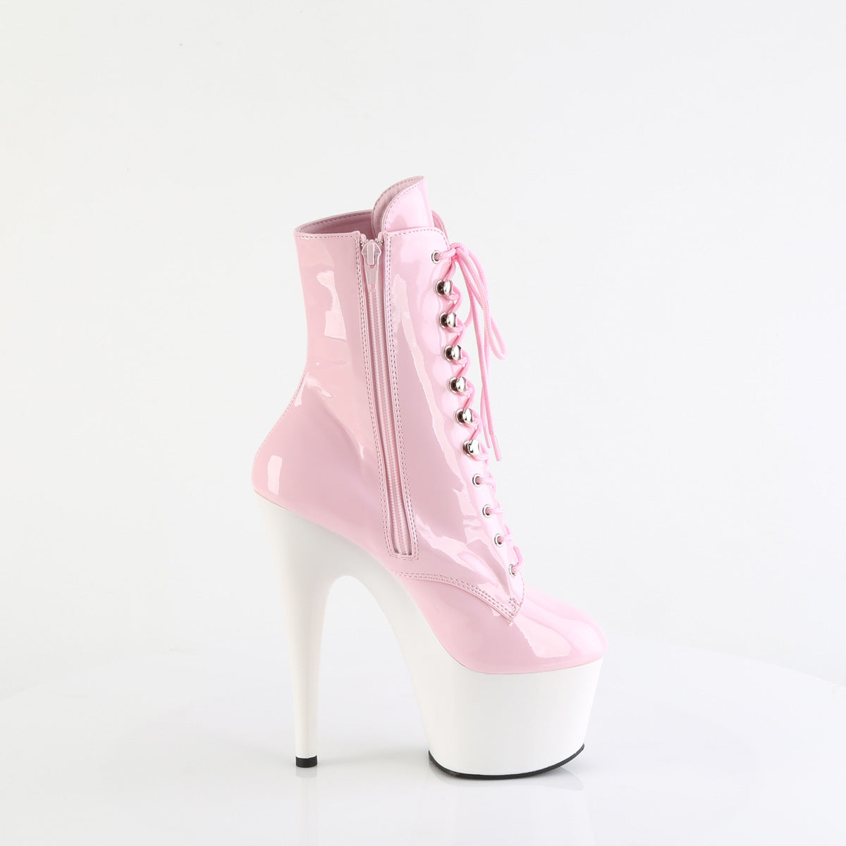 7 Inch Heel ADORE-1020 Baby Pink Patent-White