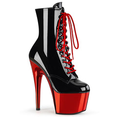 7" Heel ADORE-1020 Black Pat Red Chrome