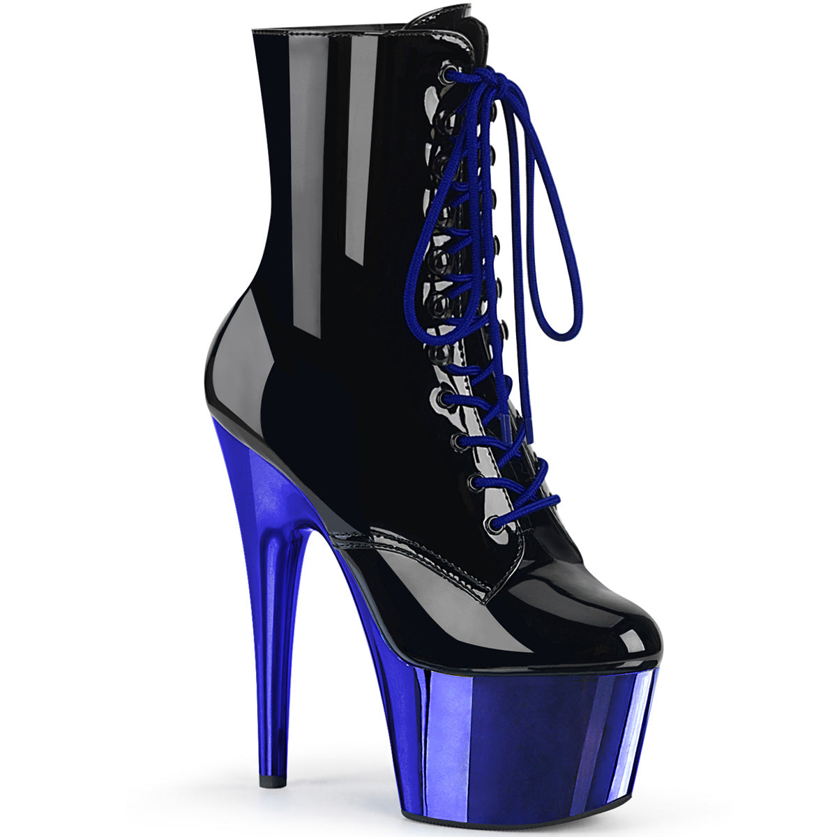 7" Heel ADORE-1020 Black Pat Royal Blue