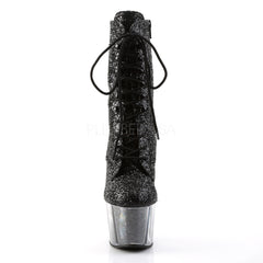 Pleaser ADORE-1020G Black Glitter Platform Ankle Boots - Shoecup.com - 2