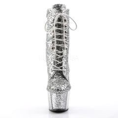 Pleaser ADORE-1020G Silver Glitter Platform Ankle Boots - Shoecup.com - 2