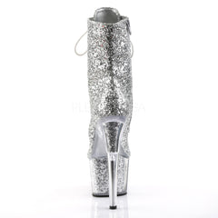 Pleaser ADORE-1020G Silver Glitter Platform Ankle Boots - Shoecup.com - 4