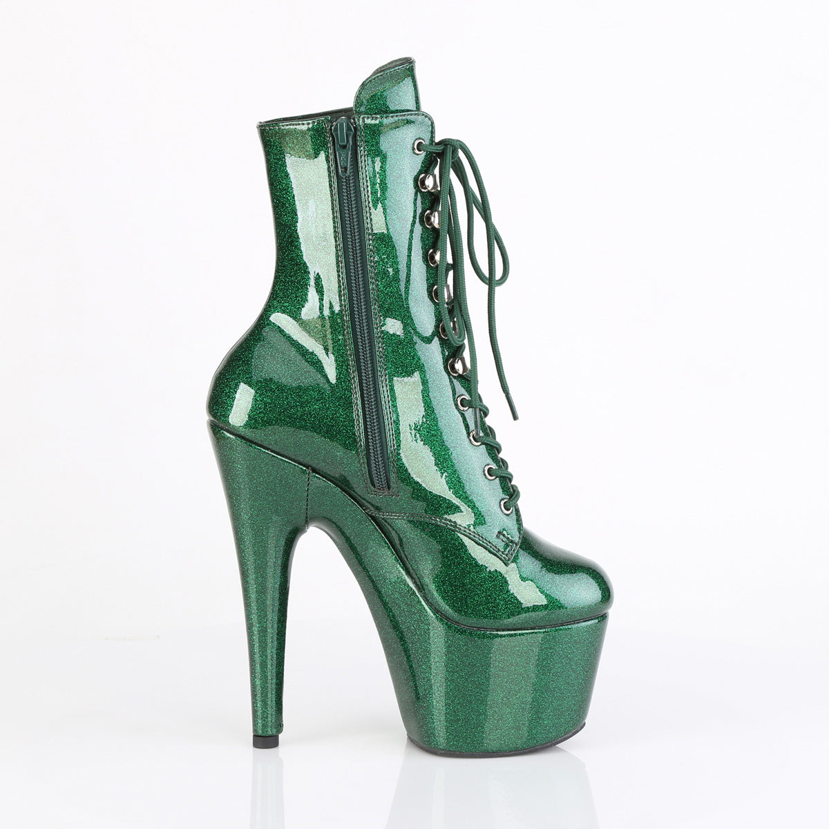 7 Inch Heel ADORE-1020GP Emerald Green Glitter