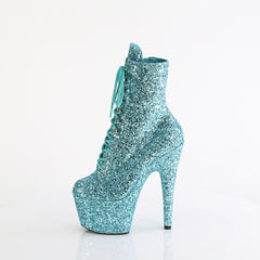 7 Inch Heel ADORE-1020GWR Turquoise Glitter