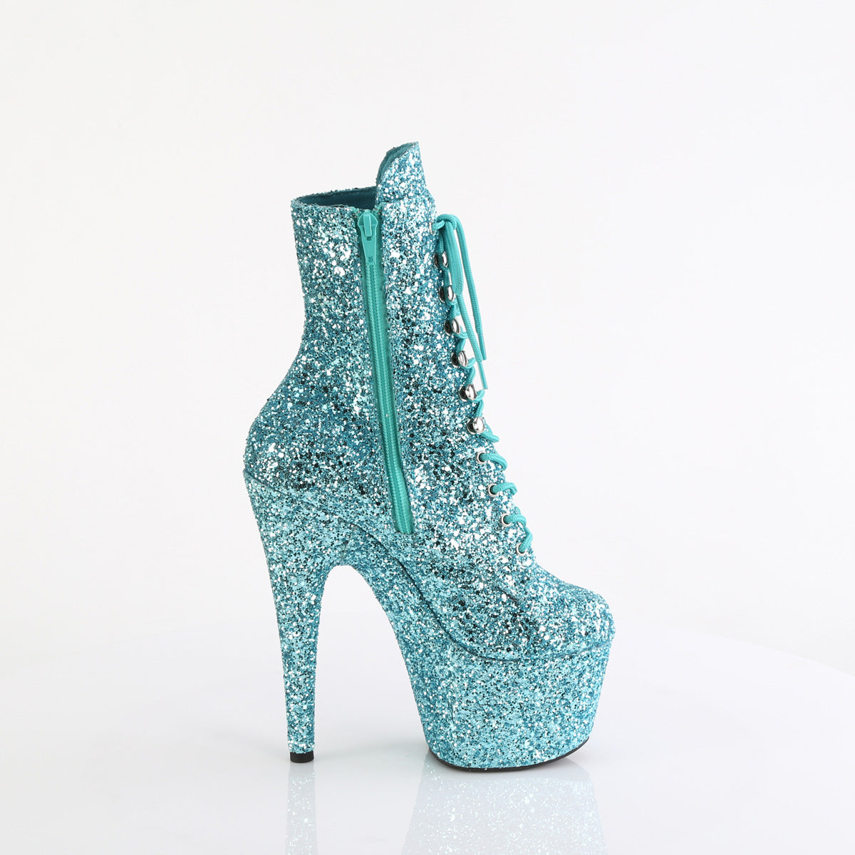 7 Inch Heel ADORE-1020GWR Turquoise Glitter