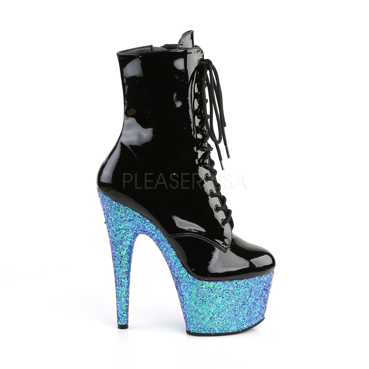7 Inch Heel ADORE-1020LG Blue Glitter