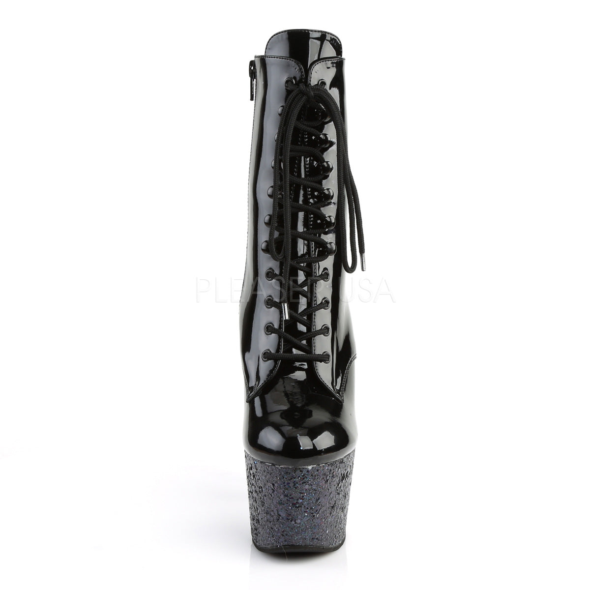 7 Inch Heel ADORE-1020LG Black Glitter