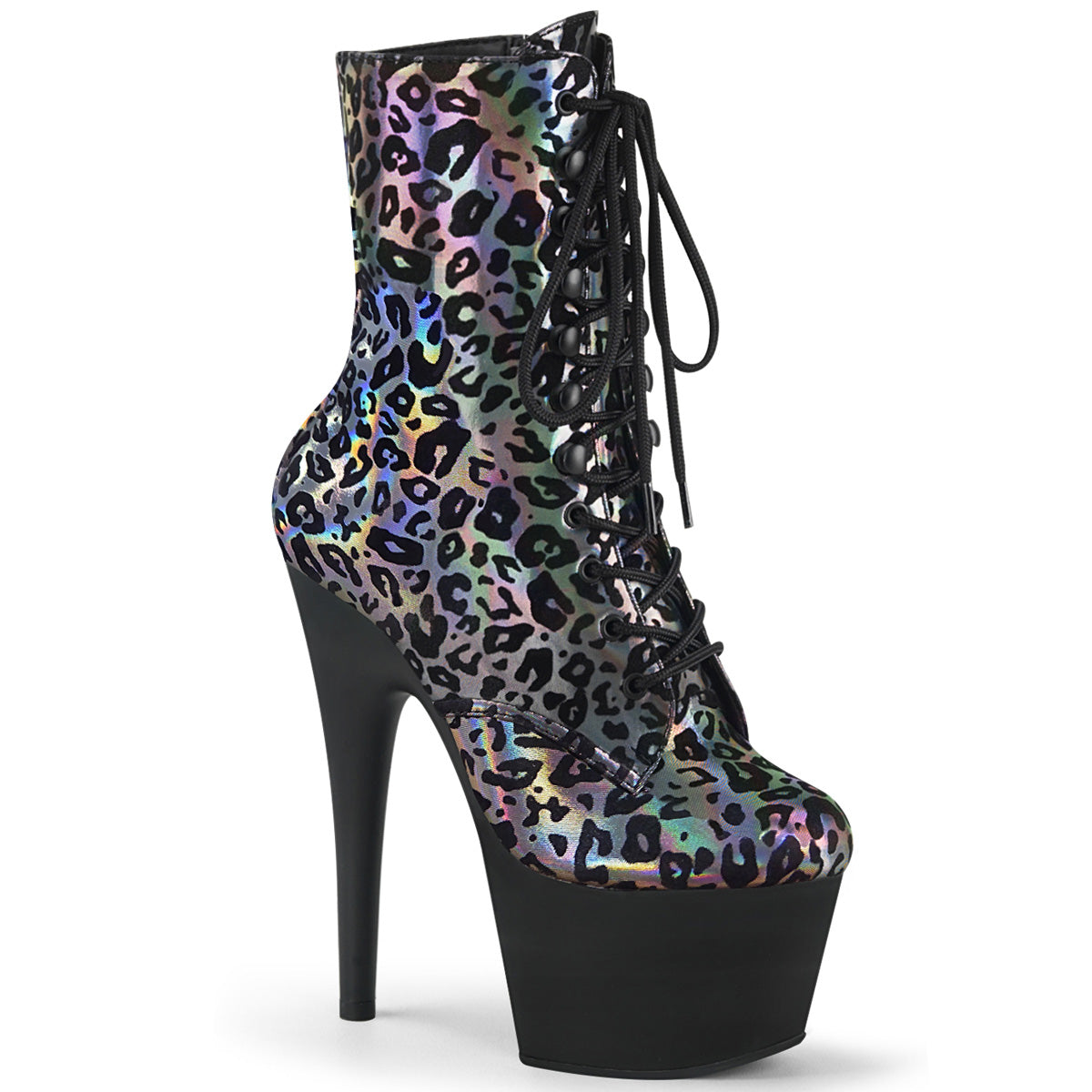 7" Heel ADORE-1020LP Pewter Leopard Print