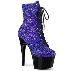 7" Heel ADORE-1020MG Blue Glitter