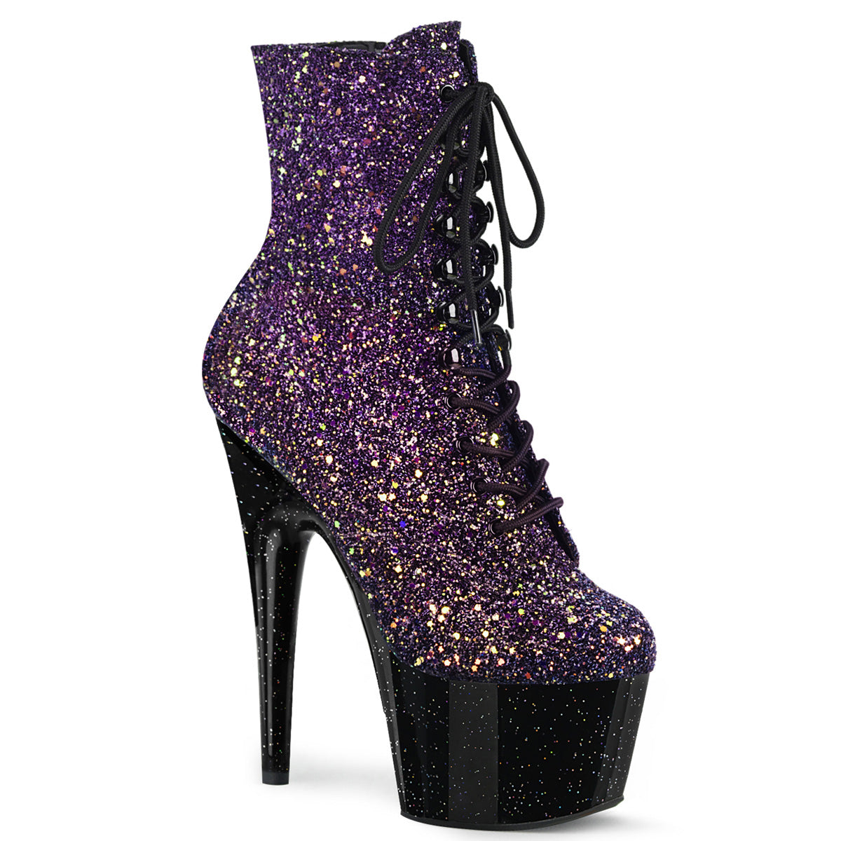 7" Heel ADORE-1020OMBG Purple Glitter