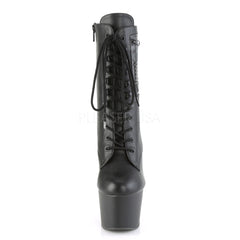 7 Inch Heel ADORE-1020PK Black Faux Leather