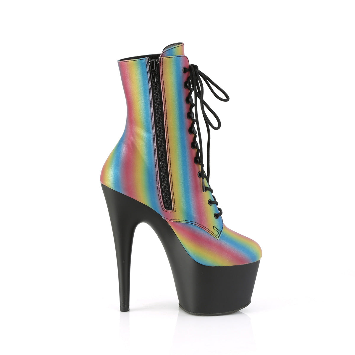 7 Inch Heel ADORE-1020REFL-02 Rainbow Reflective