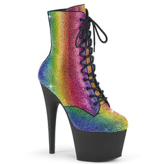 7 Inch Heel ADORE-1020RS Rainbow Rhinestone