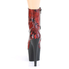 7 Inch Heel ADORE-1020SP Red Holographic Snake Print
